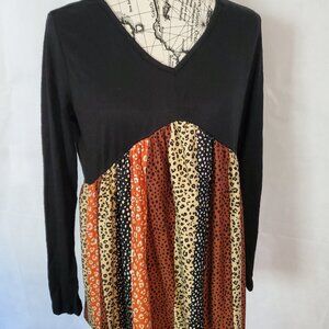 Haptics Long Sleelve Animal Print Knit Top - Small